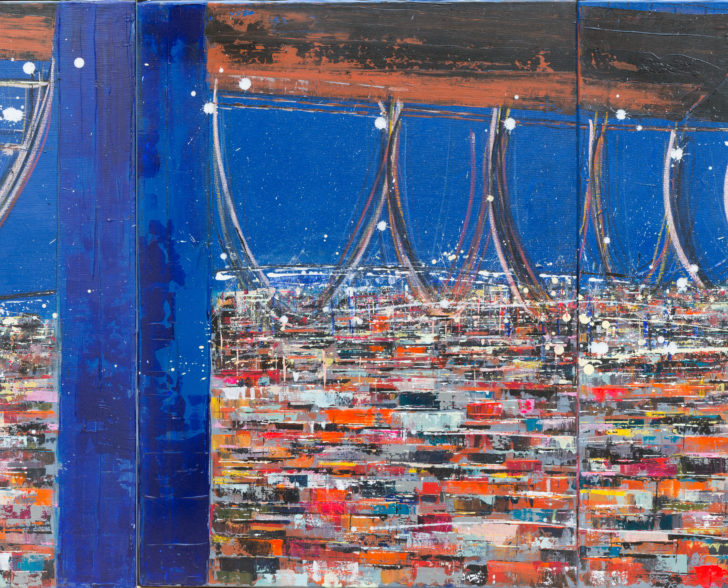 CONTAINERMEER Triptychon 180 cm x 80 cm