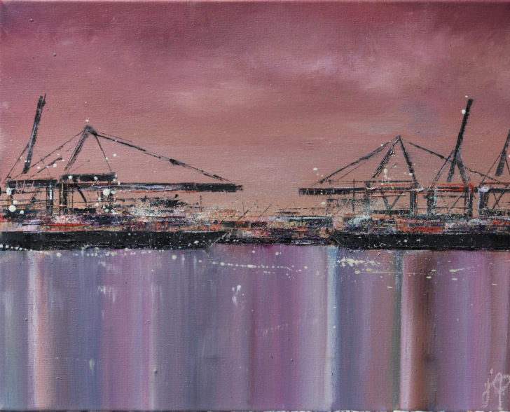 HAFEN HIMMELSPIEGELUNG 60 cm x 50 cm