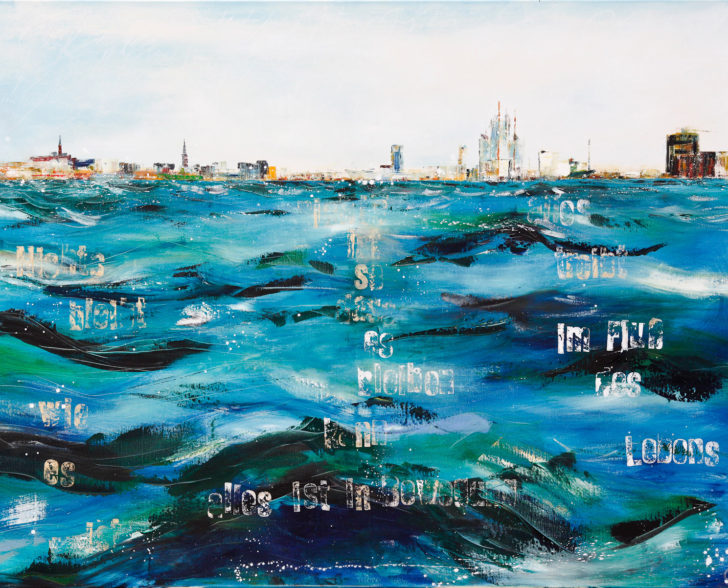 IM FLUSS DES LEBENS 160 cm x 140 cm