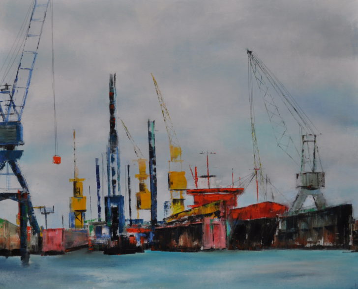 IM HAFEN 90 cm x 70 cm