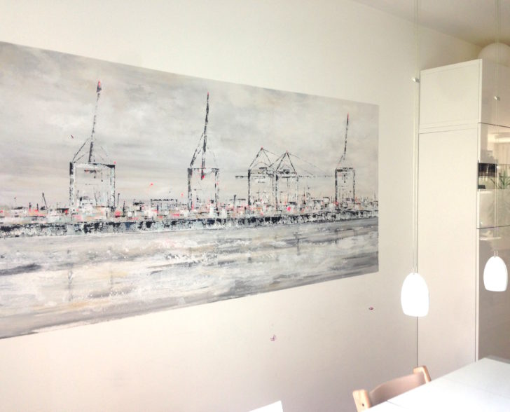 Hafen direkt auf die Wand gemalt