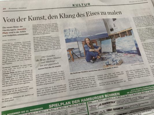 Von der Kunst, den Klang des Eises zu malen / Abendblatt vom 20.11. 2019